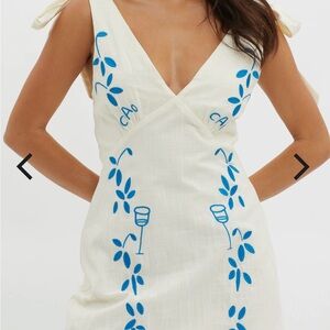 NWT Selfie Leslie Mykonos Morning Tie Strap Mini Dress